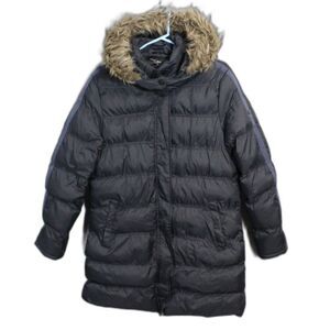 Marc New York Women's Large Andrew Marc Black Puffer Parka with Fur Lined Hood